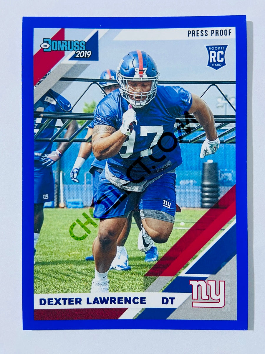 Dexter Lawrence – New York Giants 2019-20 Panini Donruss Blue Press Proof Parallel RC Rookie #257
