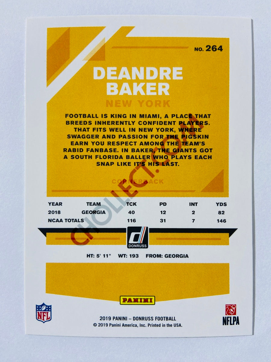 Deandre Baker – New York Giants 2019-20 Panini Donruss Blue Press Proof Parallel RC Rookie #264
