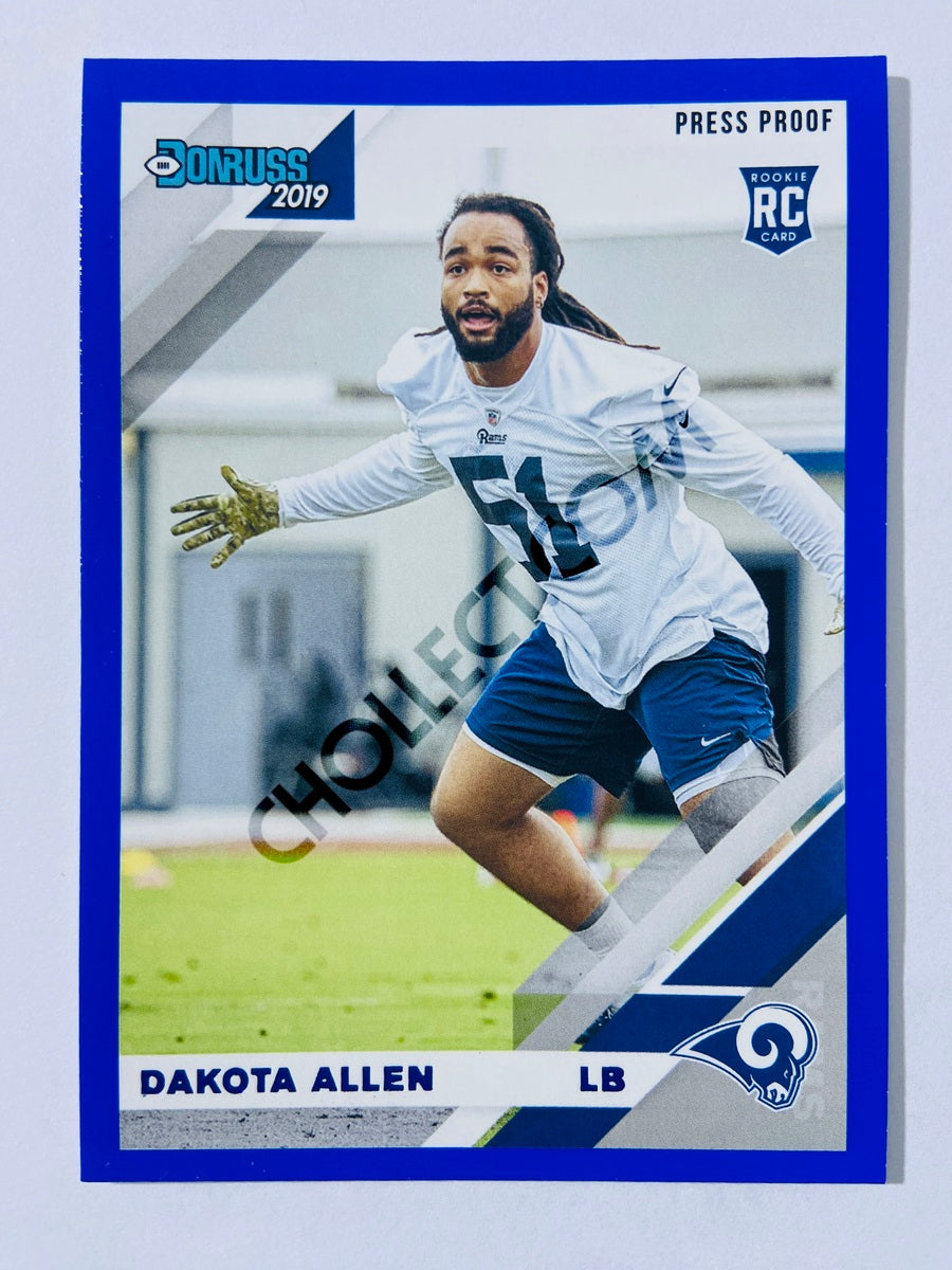 Dakota Allen – Los Angeles Rams 2019-20 Panini Donruss Blue Press Proof Parallel RC Rookie #267