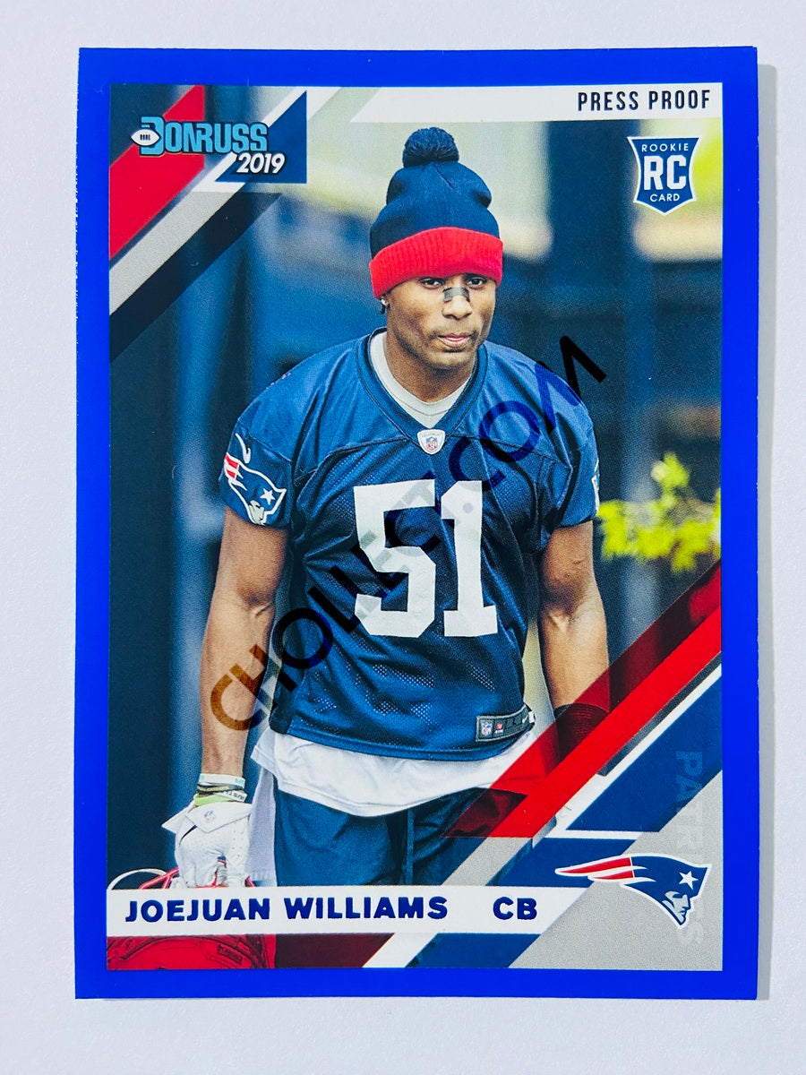 Joejuan Williams – New England Patriots 2019-20 Panini Donruss Blue Press Proof Parallel RC Rookie #271