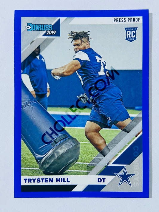 Trysten Hill – Dallas Cowboys 2019-20 Panini Donruss Blue Press Proof Parallel RC Rookie #277