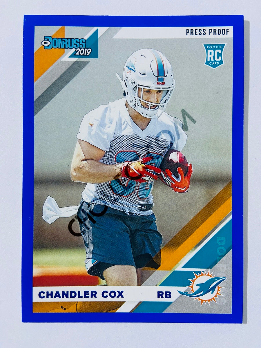 Chandler Cox – Miami Dolphins 2019-20 Panini Donruss Blue Press Proof Parallel RC Rookie #282