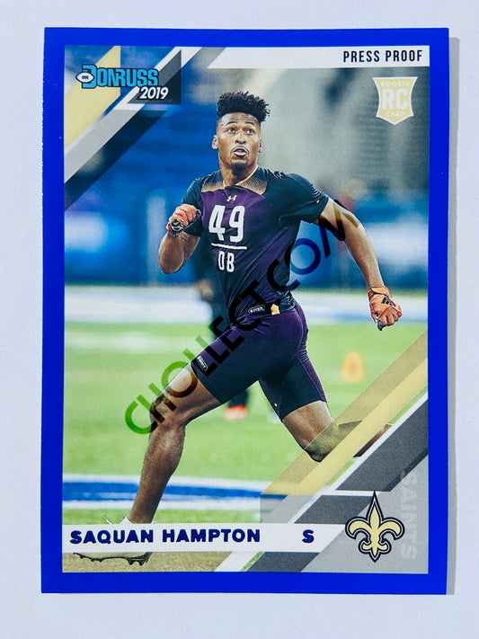 Saquan Hampton – New Orleans Saints 2019-20 Panini Donruss Blue Press Proof Parallel RC Rookie #288