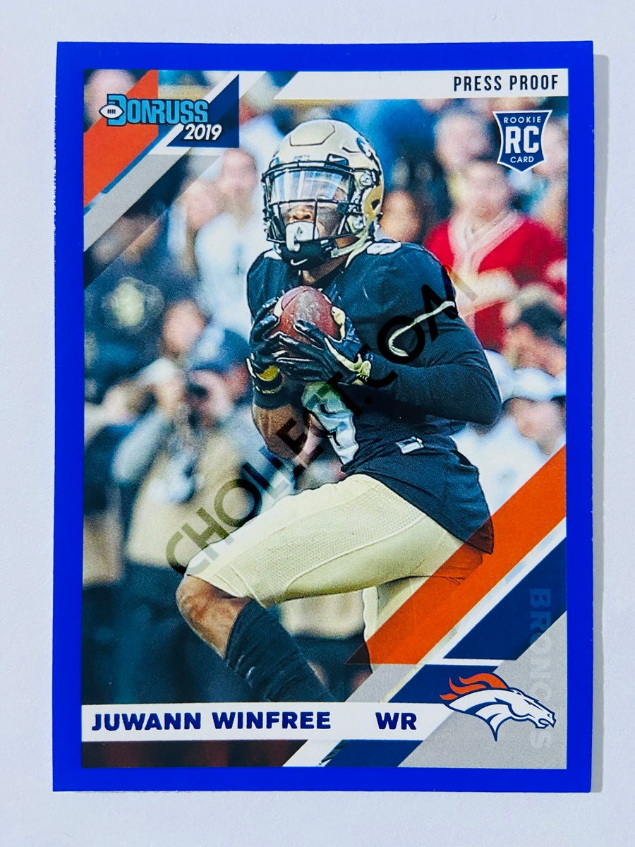 Juwann Winfree – Denver Broncos 2019-20 Panini Donruss Blue Press Proof Parallel #297