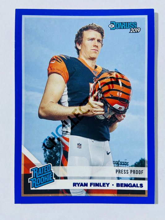 Ryan Finley – Cincinnati Bengals 2019-20 Panini Donruss Rated Rookie Blue Press Proof Parallel #306