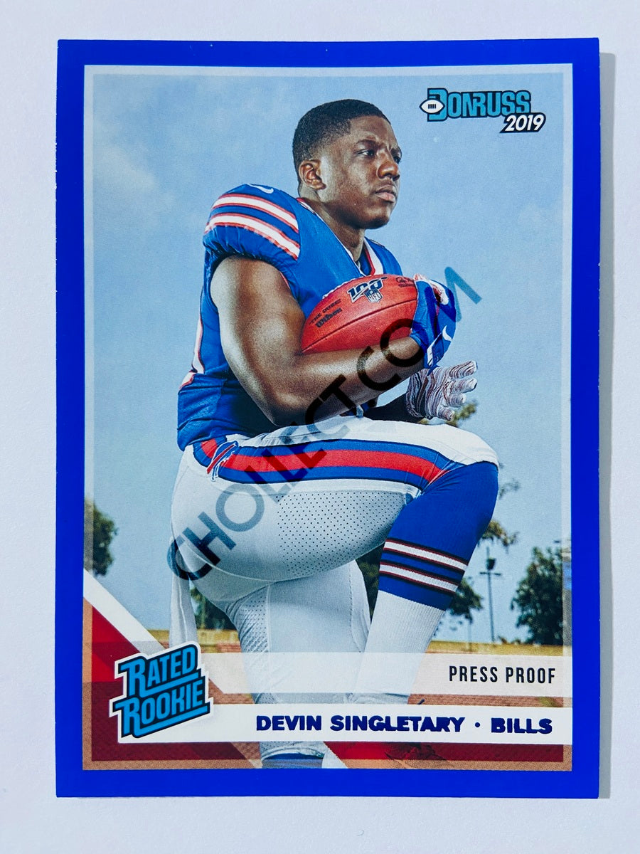 Devin Singletary – Buffalo Bills 2019-20 Panini Donruss Rated Rookie Blue Press Proof Parallel #328