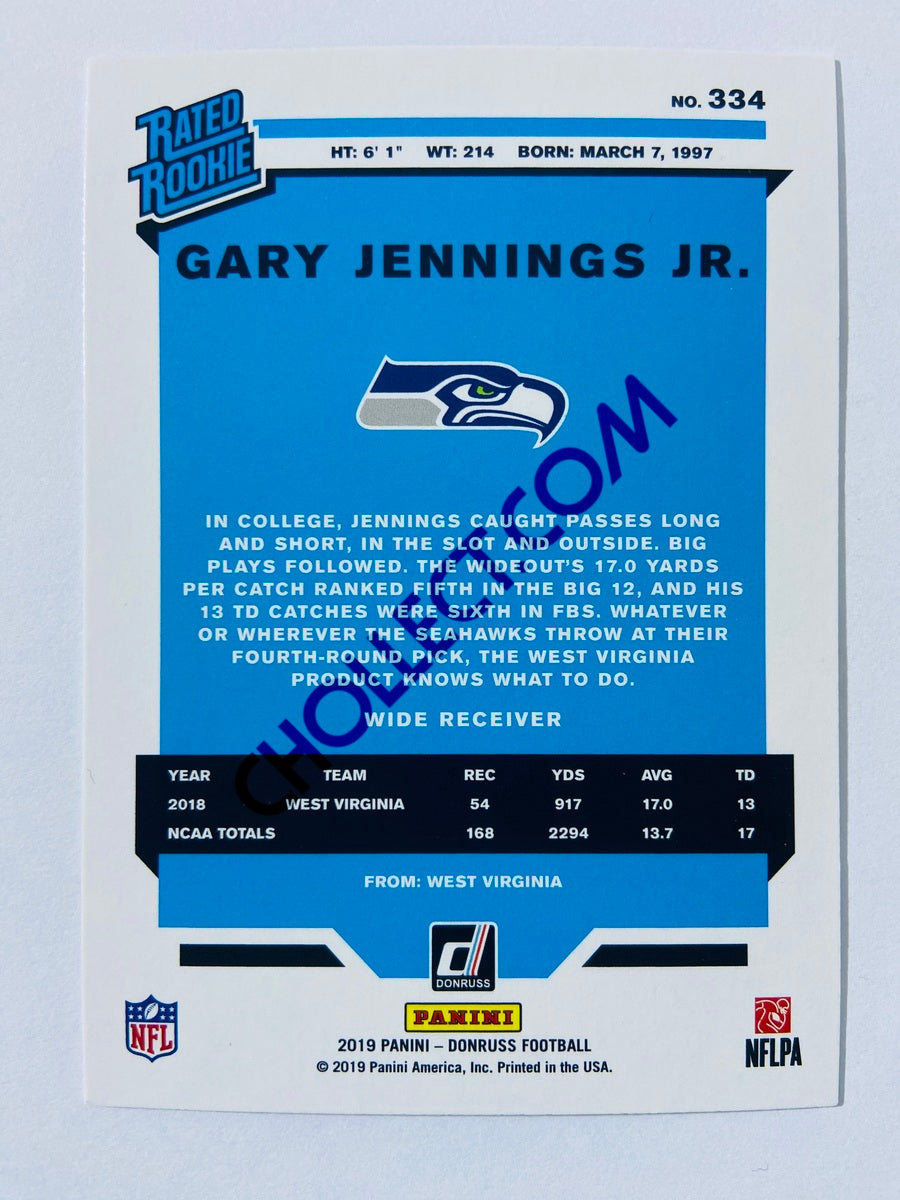 Gary Jennings Jr. - Seattle Seahawks 2019-20 Panini Donruss Rated Rookie Blue Press Proof Parallel #334