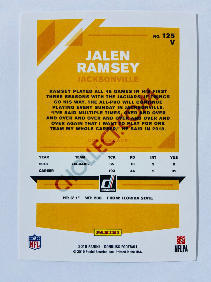 Jalen Ramsey – Jacksonville Jaguars 2019-20 Panini Donruss Blue Press Proof Parallel Variation #125