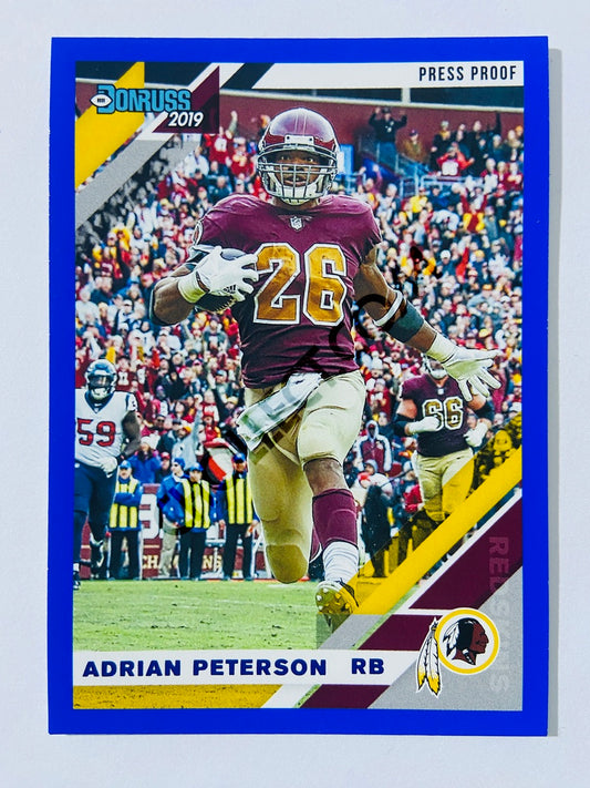 Adrian Peterson – Washington Commanders 2019-20 Panini Donruss Blue Press Proof Parallel Variation #250