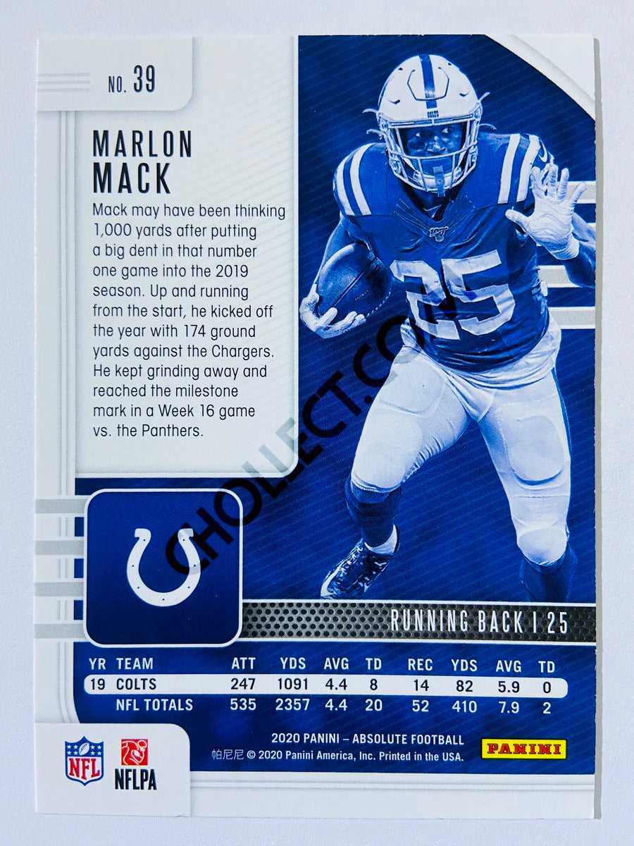 Marlon Mack - Indianapolis Colts 2020-21 Panini Absolute Football #39