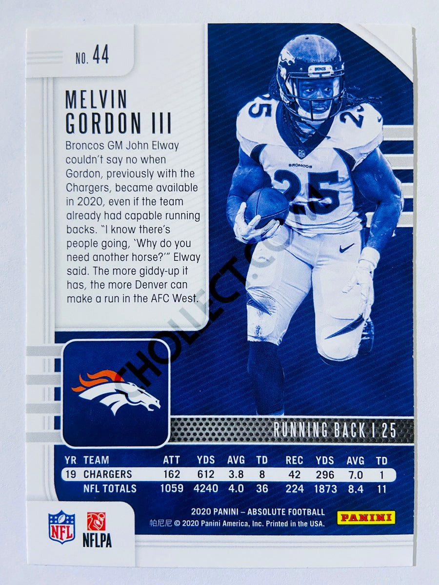 Melvin Gordon III - Denver Broncos 2020-21 Panini Absolute Football #44