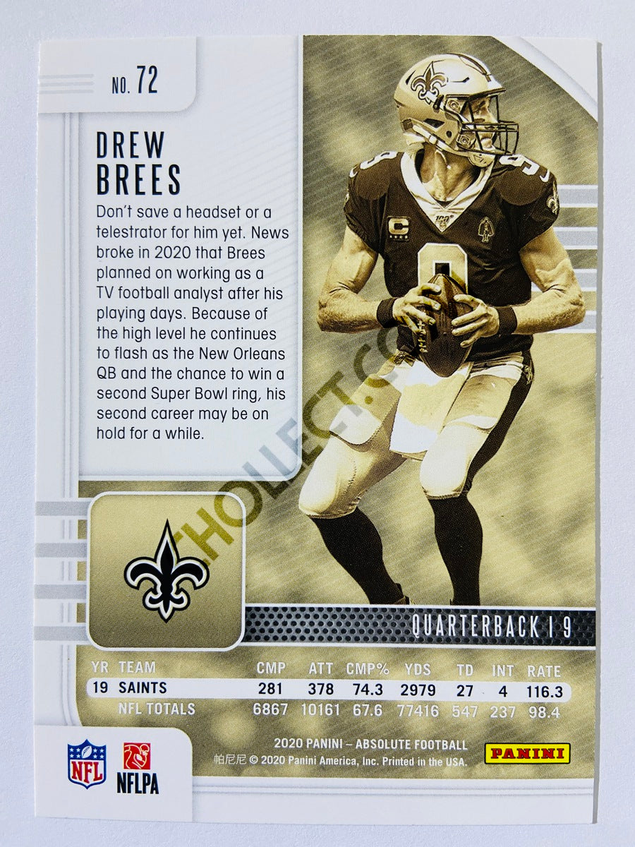 Drew Brees - New Orleans Saints 2020-21 Panini Absolute Football #72