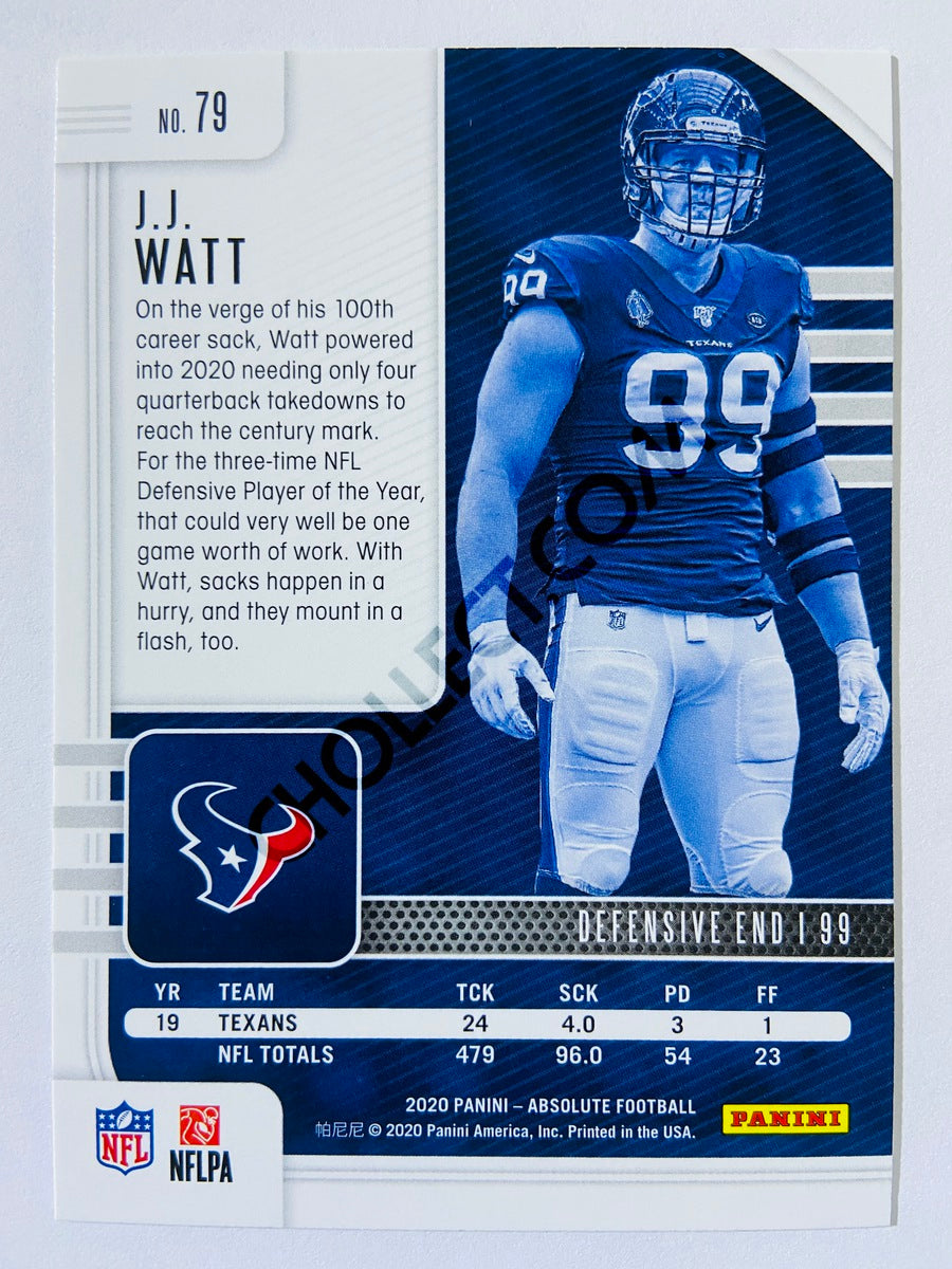 J.J. Watt - Houston Texans 2020-21 Panini Absolute Football Green Parallel #79