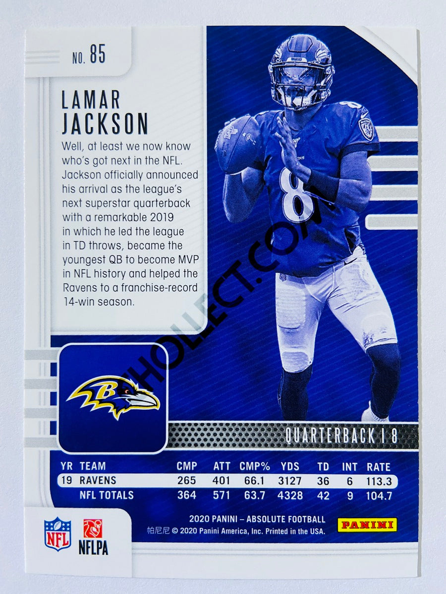 Lamar Jackson - Baltimore Ravens 2020-21 Panini Absolute Football #85