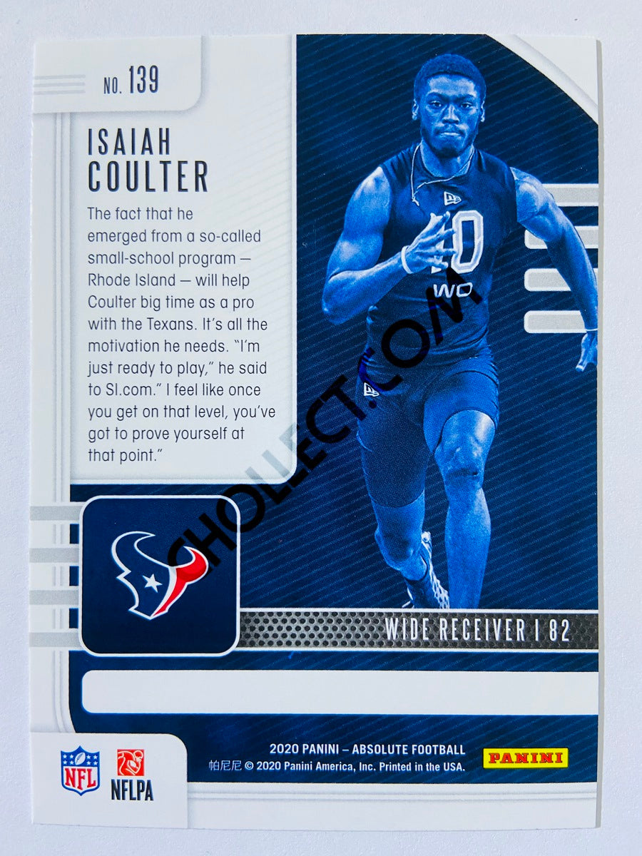 Isaiah Coulter - Houston Texans 2020-21 Panini Absolute Football RC Rookie #139