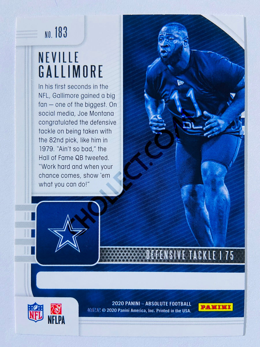 Neville Gallimore - Dallas Cowboys 2020-21 Panini Absolute Football RC Rookie #183