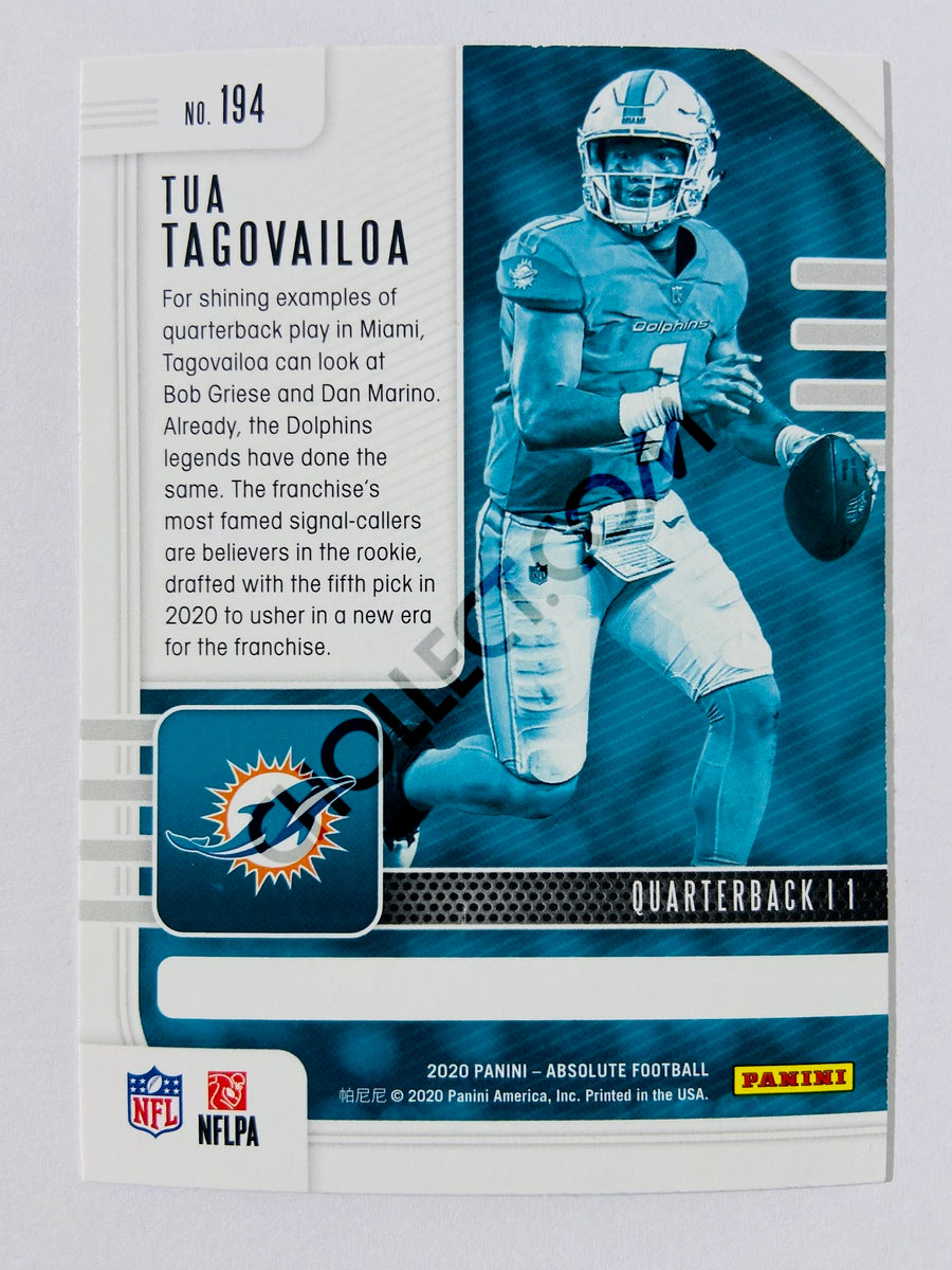 Tua Tagovailoa - Miami Dolphins 2020 Panini Absolute Football Green Parallel RC Rookie #194