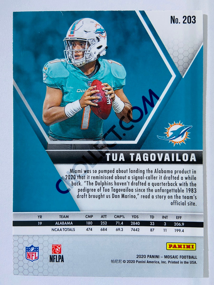 Tua Tagovailoa - Miami Dolphins 2020-21 Panini Mosaic RC Rookie #203