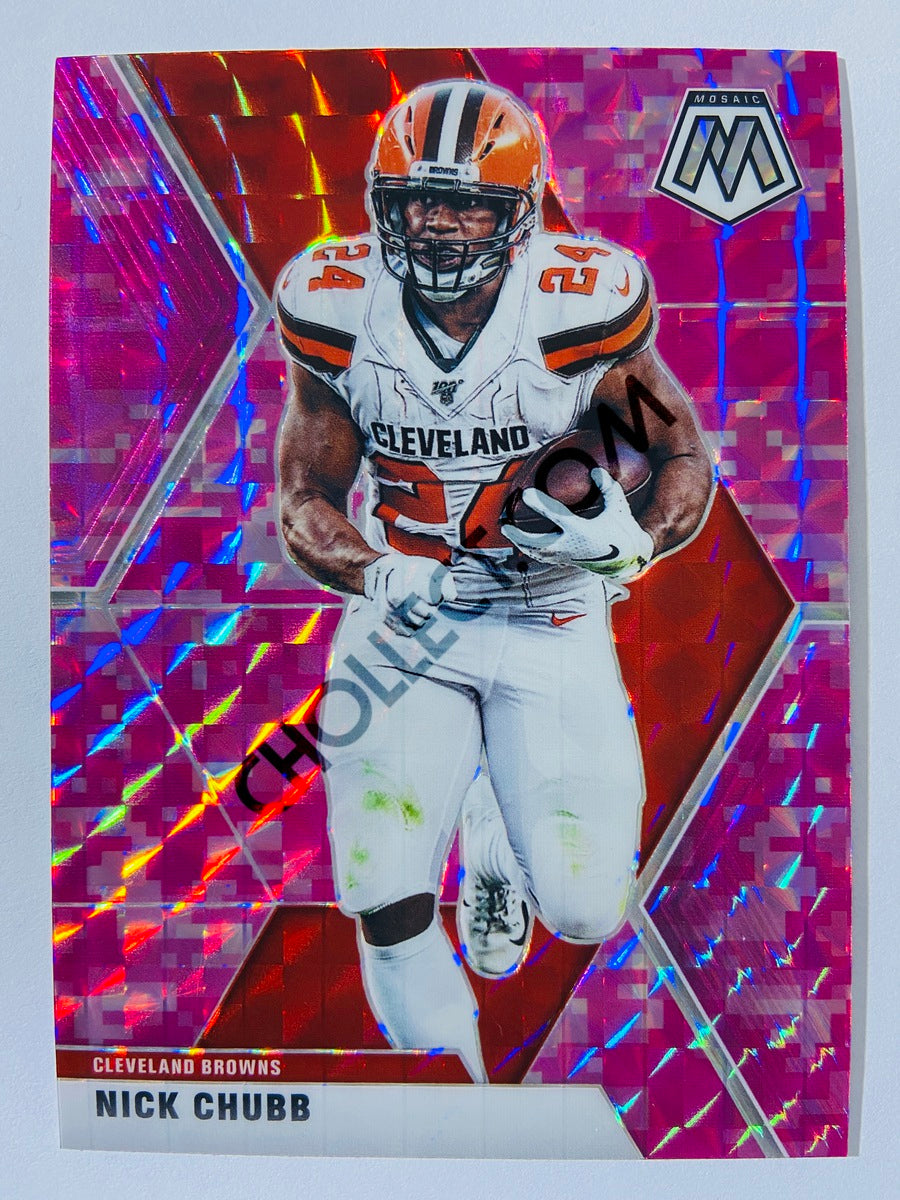 Nick Chubb - Cleveland Browns 2020-21 Panini Mosaic Pink Camo Parallel #53