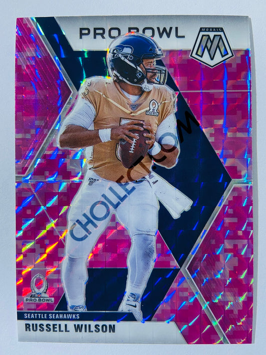 Russell Wilson - Seattle Seahawks 2020-21 Panini Mosaic Pro Bowl Pink Camo Parallel #260