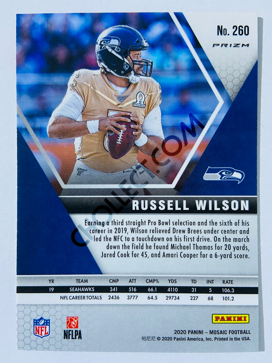 Russell Wilson - Seattle Seahawks 2020-21 Panini Mosaic Pro Bowl Pink Camo Parallel #260