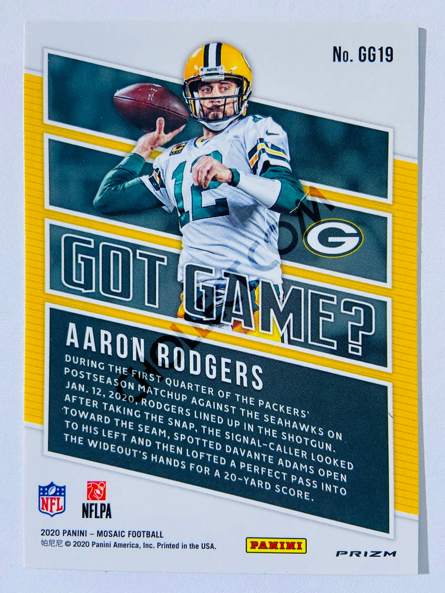 Aaron Rodgers - Green Bay Packers 2020-21 Panini Mosaic Got Game? Mosaic Parallel #19