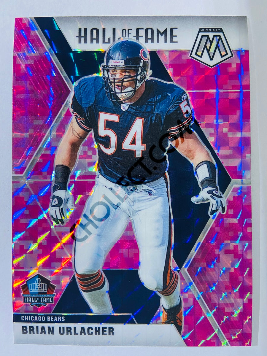 Brian Urlacher - Chicago Bears 2020-21 Panini Mosaic Hall of Fame Pink Camo Parallel #282