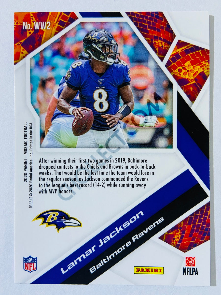 Lamar Jackson - Baltimore Ravens 2020-21 Panini Mosaic Will to Win #2