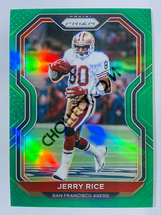 Jerry Rice - San Francisco 49ers 2020-21 Panini Prizm Football Green Parallel #291