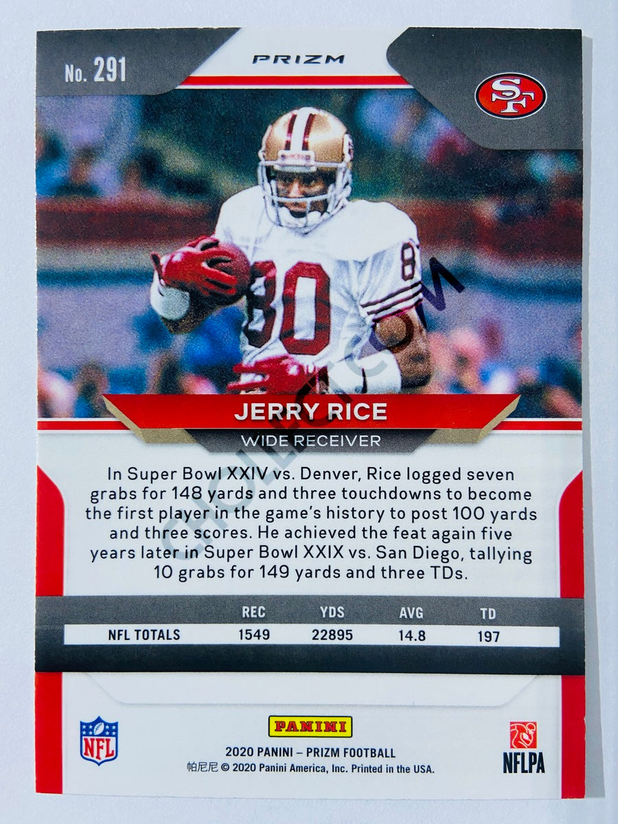 Jerry Rice - San Francisco 49ers 2020-21 Panini Prizm Football Green Parallel #291