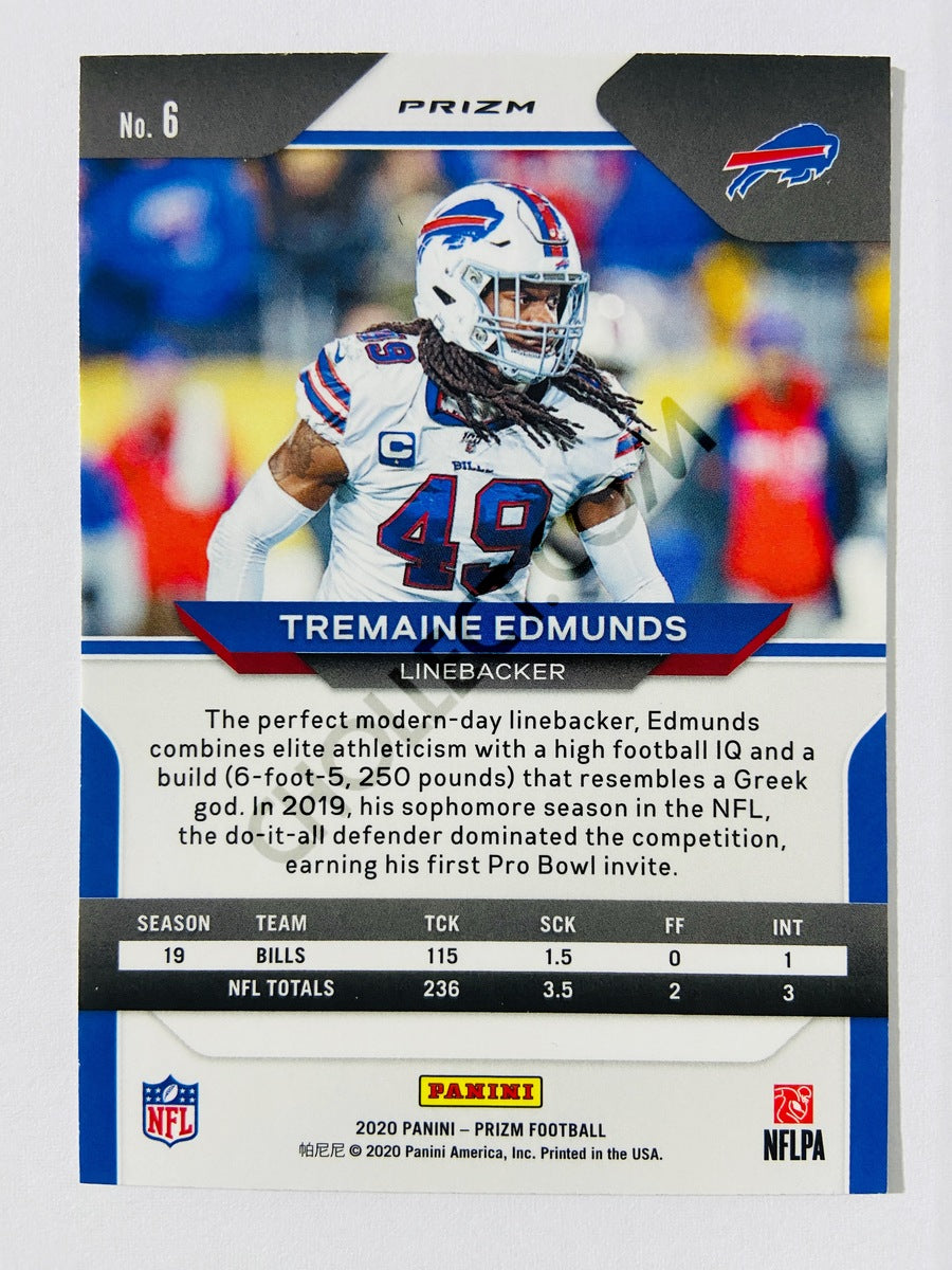 Tremaine Edmunds - Buffalo Bills 2020 Panini Prizm Red/White/Blue Parallel #6