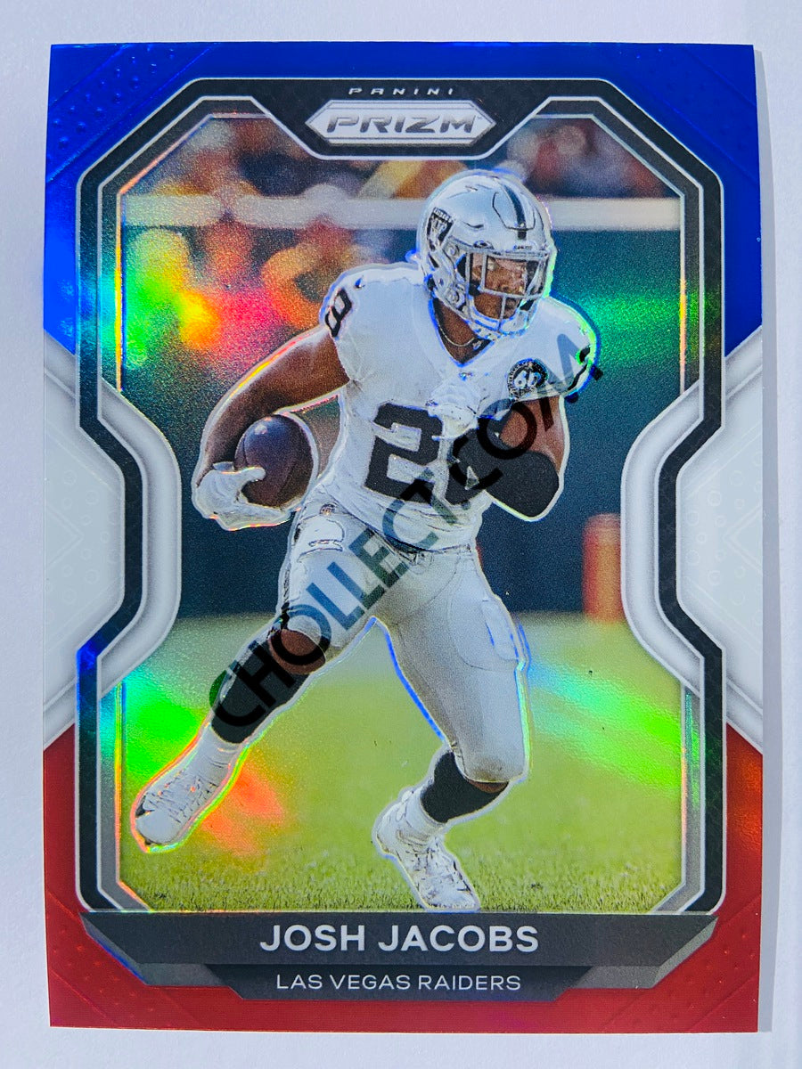 Josh Jacobs - Las Vegas Raiders 2020-21 Panini Prizm Football Red/White/Blue Parallel #130