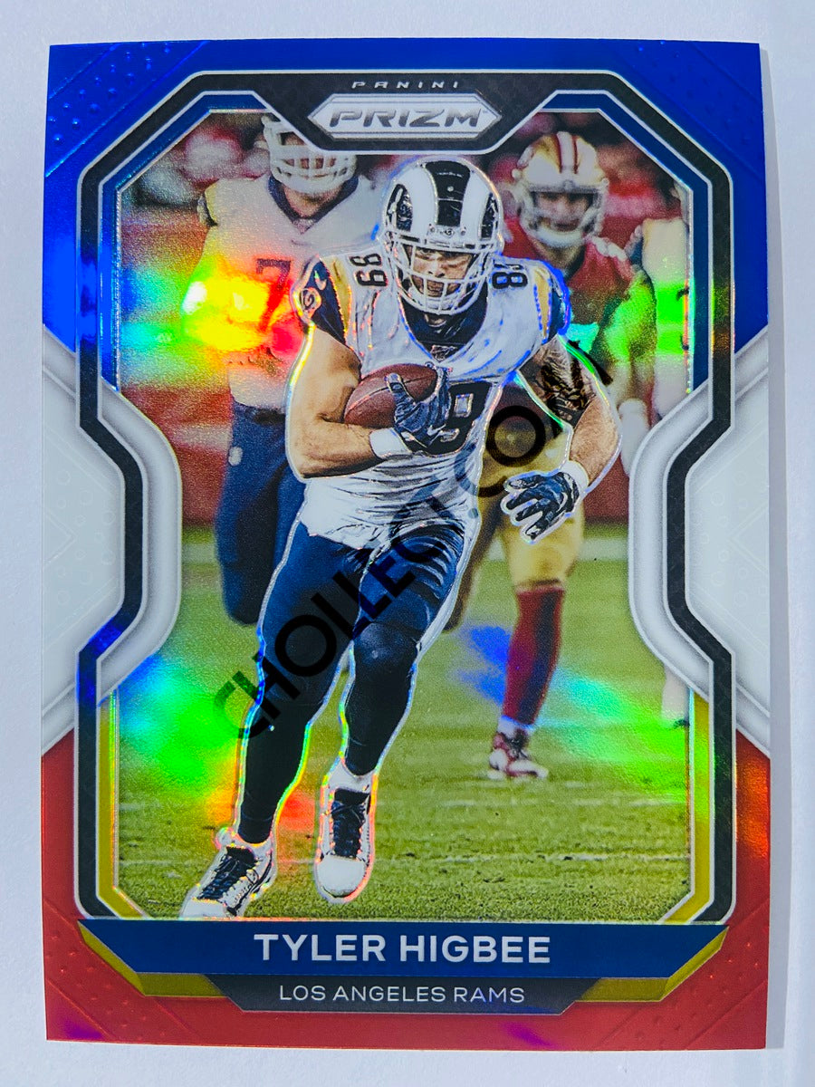 Tyler Higbee - Los Angeles Rams 2020-21 Panini Prizm Football Red/White/Blue Parallel #274