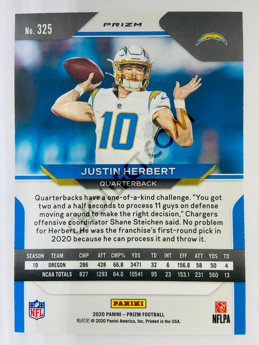 Justin Herbert - Los Angeles Chargers 2020-21 Panini Prizm Football Red/White/Blue Parallel RC Rookie #325