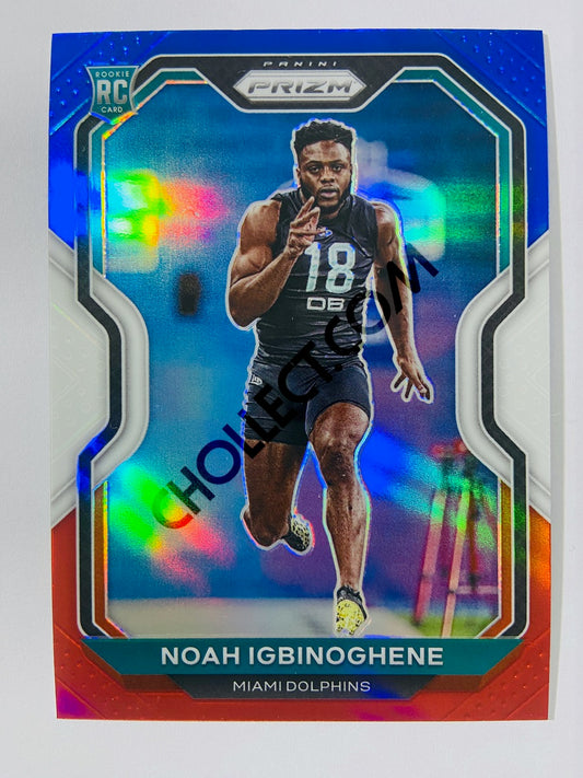 Noah Igbinoghene - Miami Dolphins 2020 Panini Prizm Red/White/Blue Parallel RC Rookie #340