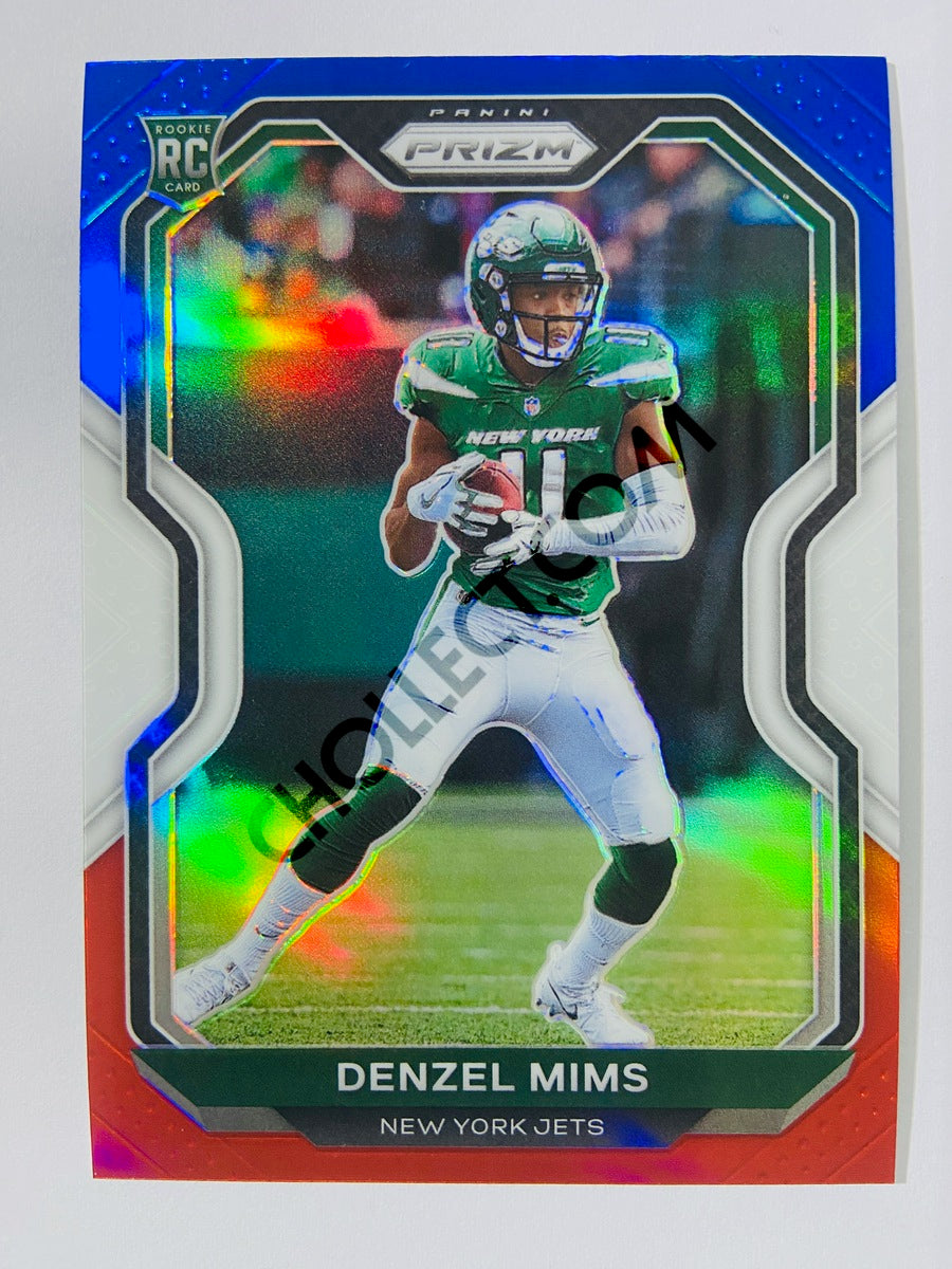 Denzel Mims - New York Jets 2020 Panini Prizm Red/White/Blue Parallel RC Rookie #355