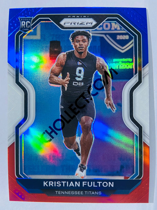 Kristian Fulton - Tennessee Titans 2020-21 Panini Prizm Football Red/White/Blue Parallel RC Rookie #397