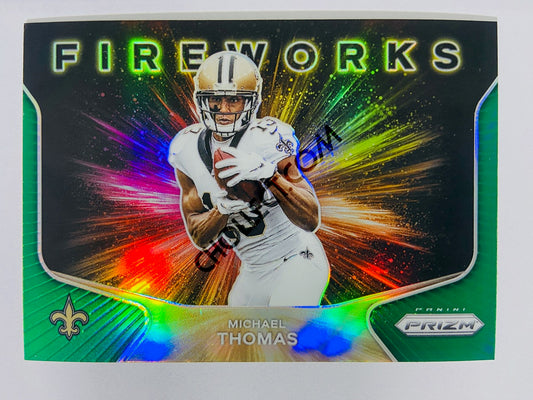 Michael Thomas - New Orleans Saints 2020 Panini Prizm Fireworks Insert Green Parallel #2