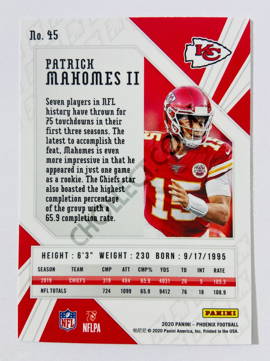 Patrick Mahomes II - Kansas City Chiefs 2020 Panini Phoenix Fanatics Fire Burst #45