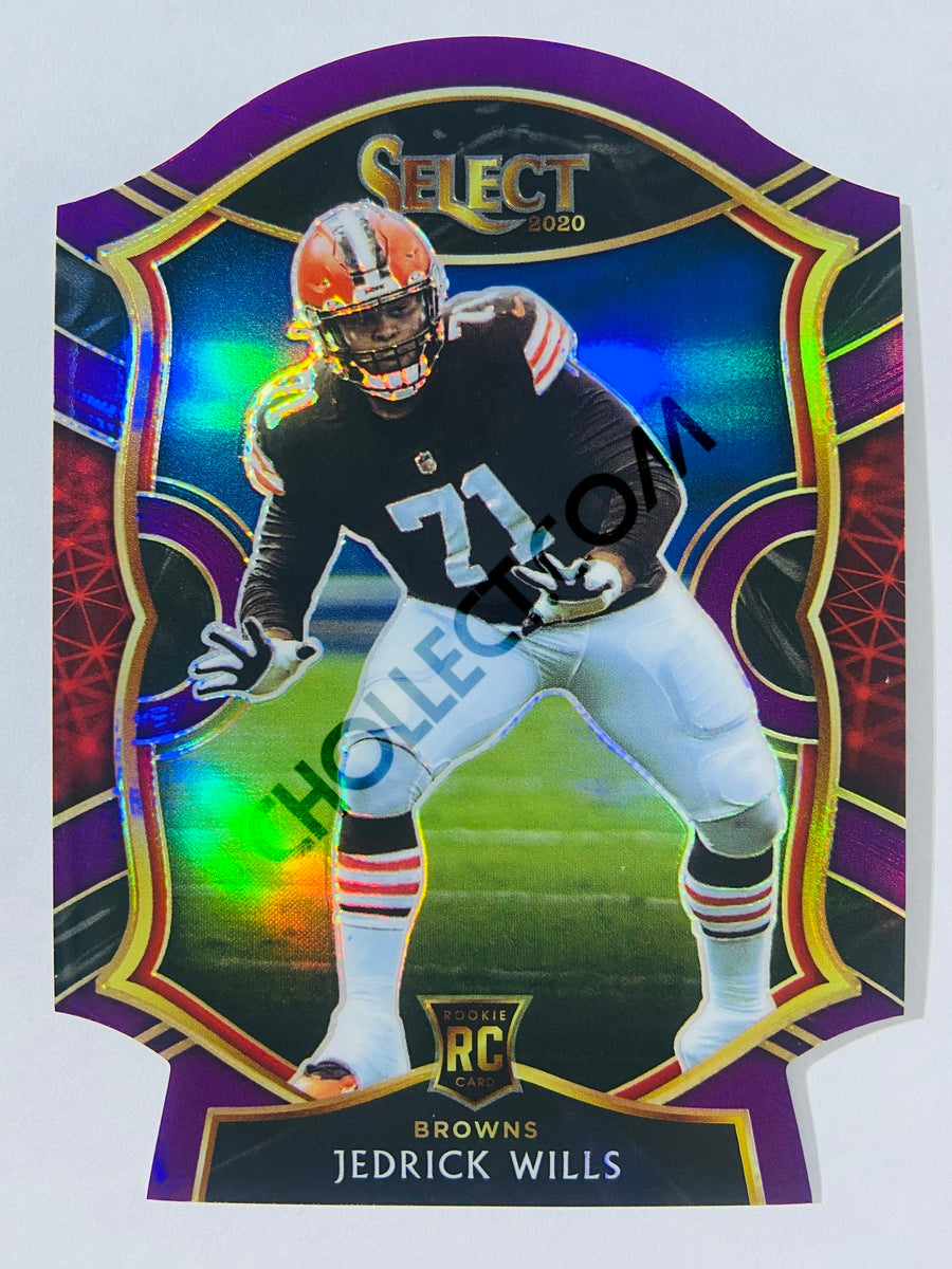 Jedrick Wills - Cleveland Browns 2020 Panini Select Concourse Level Purple Die Cut RC Rookie #90