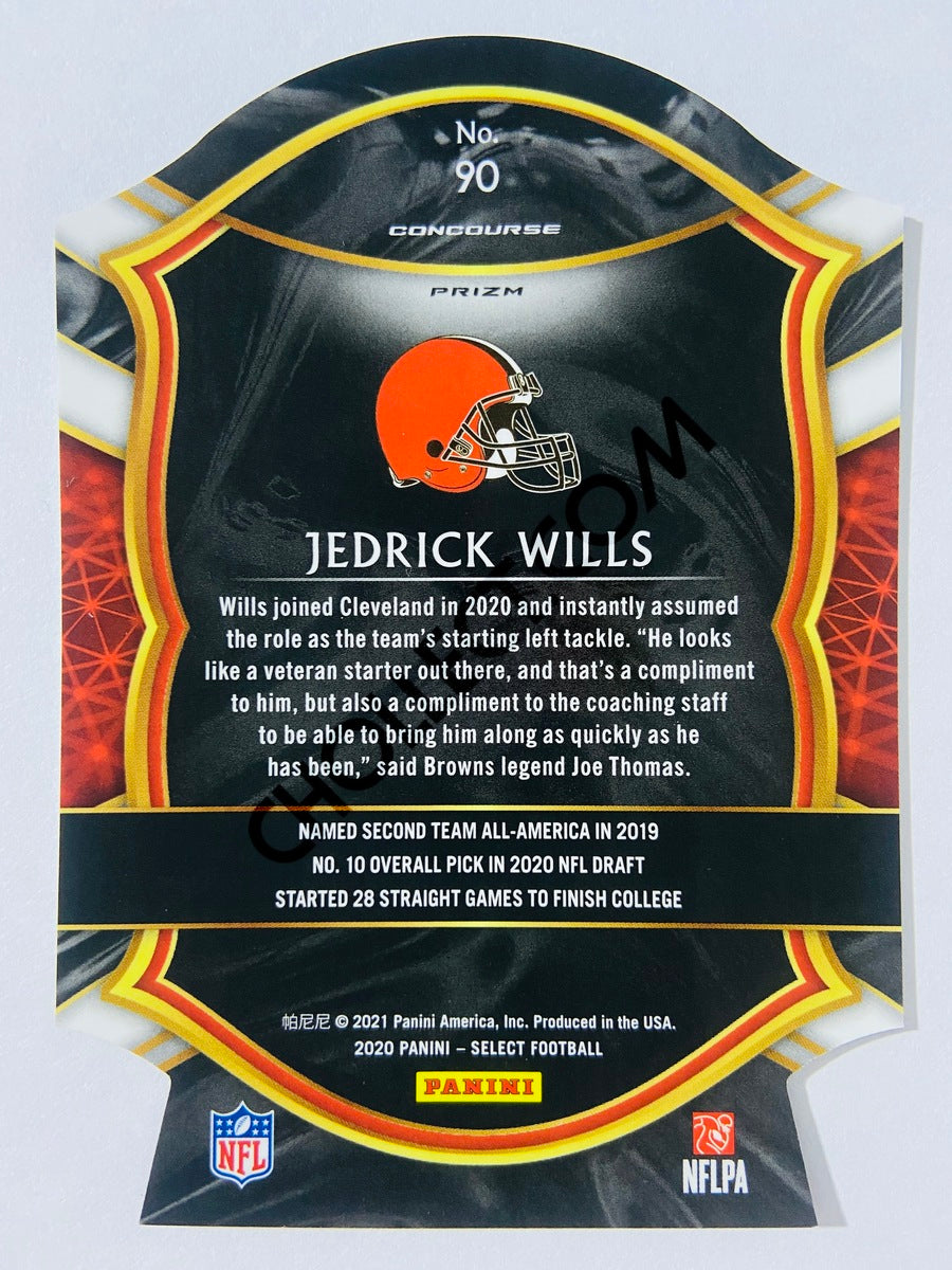 Jedrick Wills - Cleveland Browns 2020 Panini Select Concourse Level Purple Die Cut RC Rookie #90