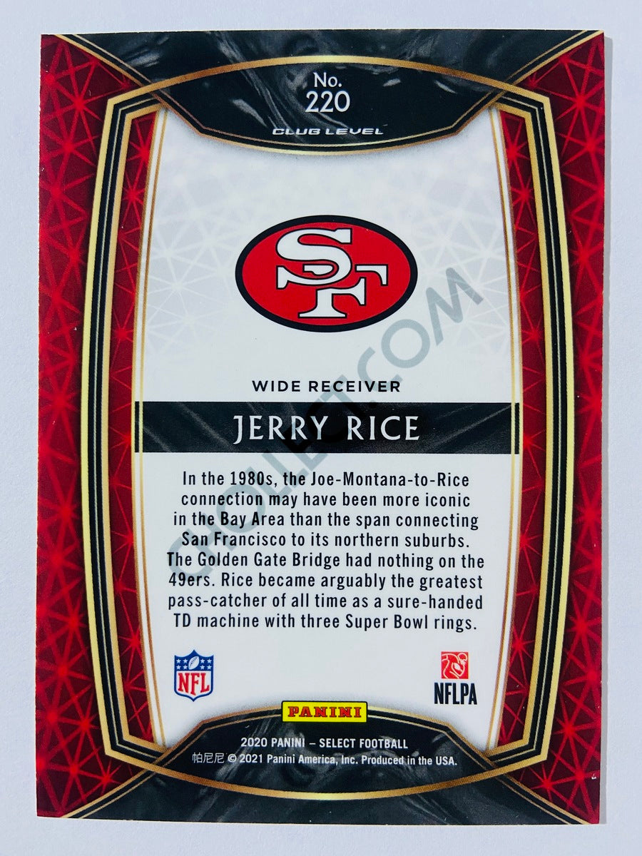 Jerry Rice - San Francisco 49ers 2020 Panini Select Club Level #220