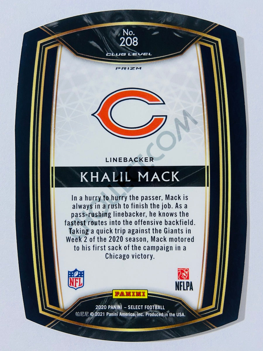 Khalil Mack - Chicago Bears 2020 Panini Select Club Level Purple Die Cut #208