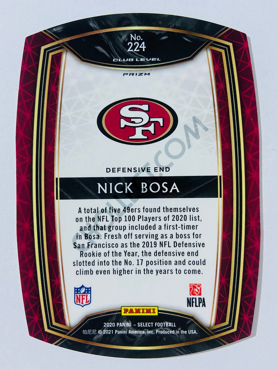 Nick Bosa - San Francisco 49ers 2020 Panini Select Club Level Purple Die Cut #224