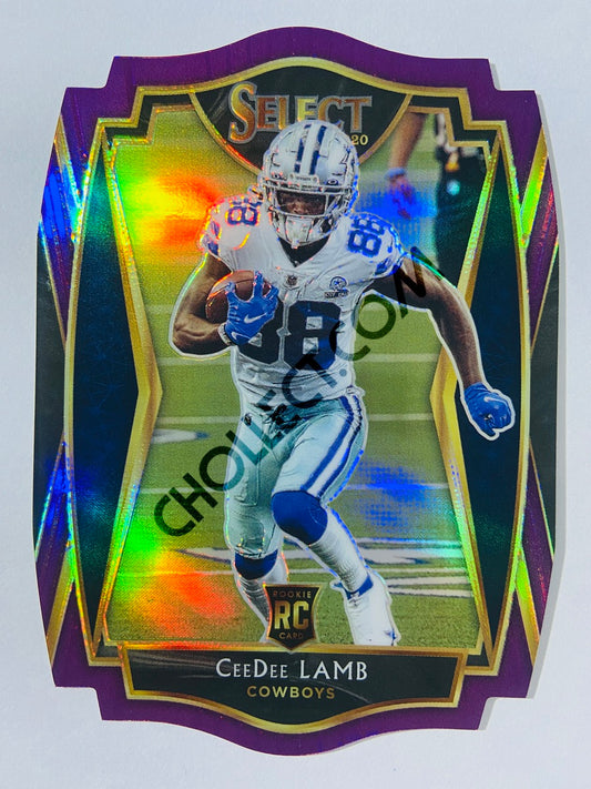 CeeDee Lamb - Dallas Cowboys 2020 Panini Select Premier Level Purple Die Cut RC Rookie #157