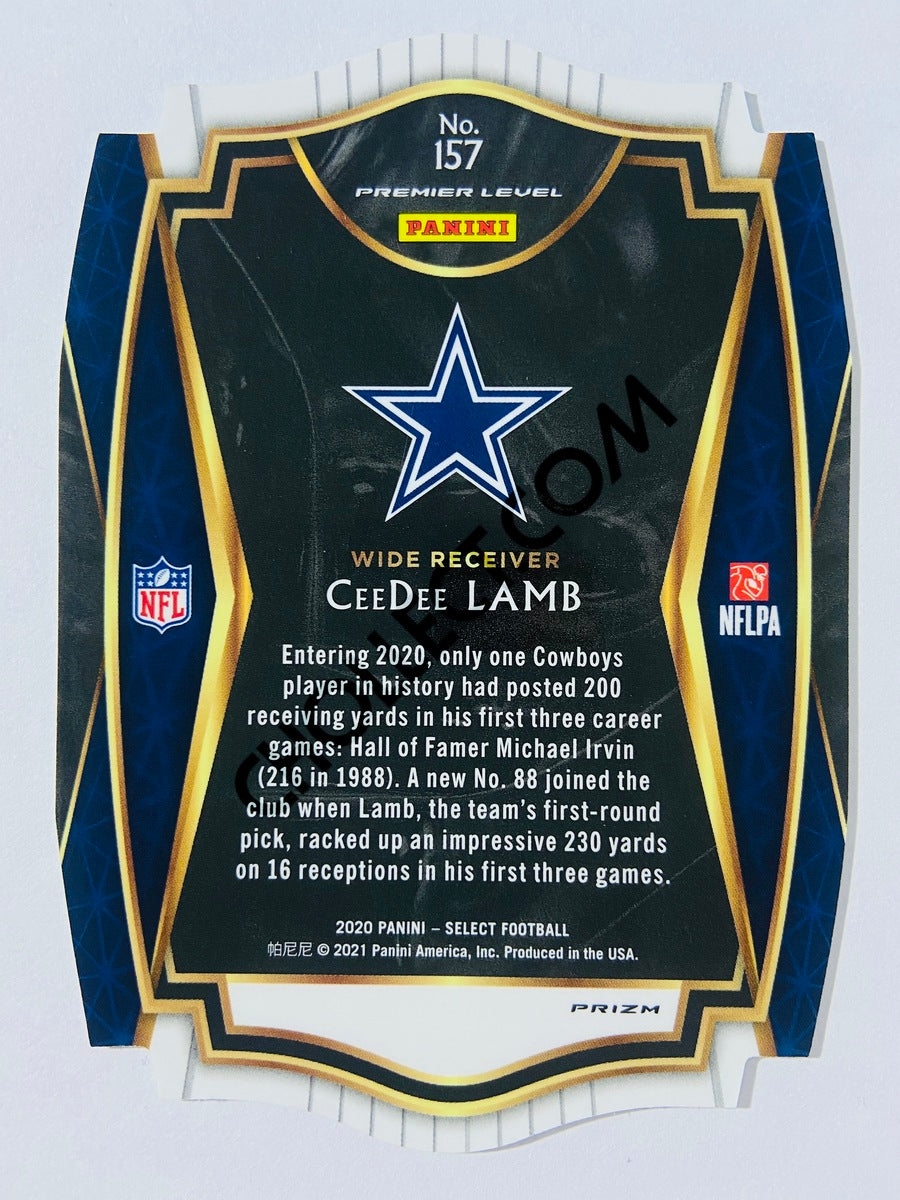 CeeDee Lamb - Dallas Cowboys 2020 Panini Select Premier Level Purple Die Cut RC Rookie #157