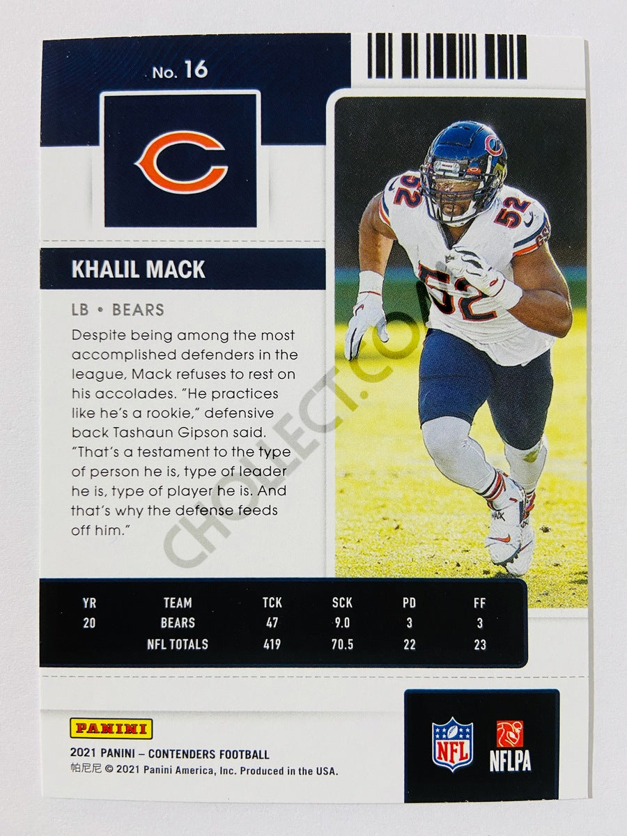 Khalil Mack - Chicago Bears 2021 Panini Contenders Season Ticket #16