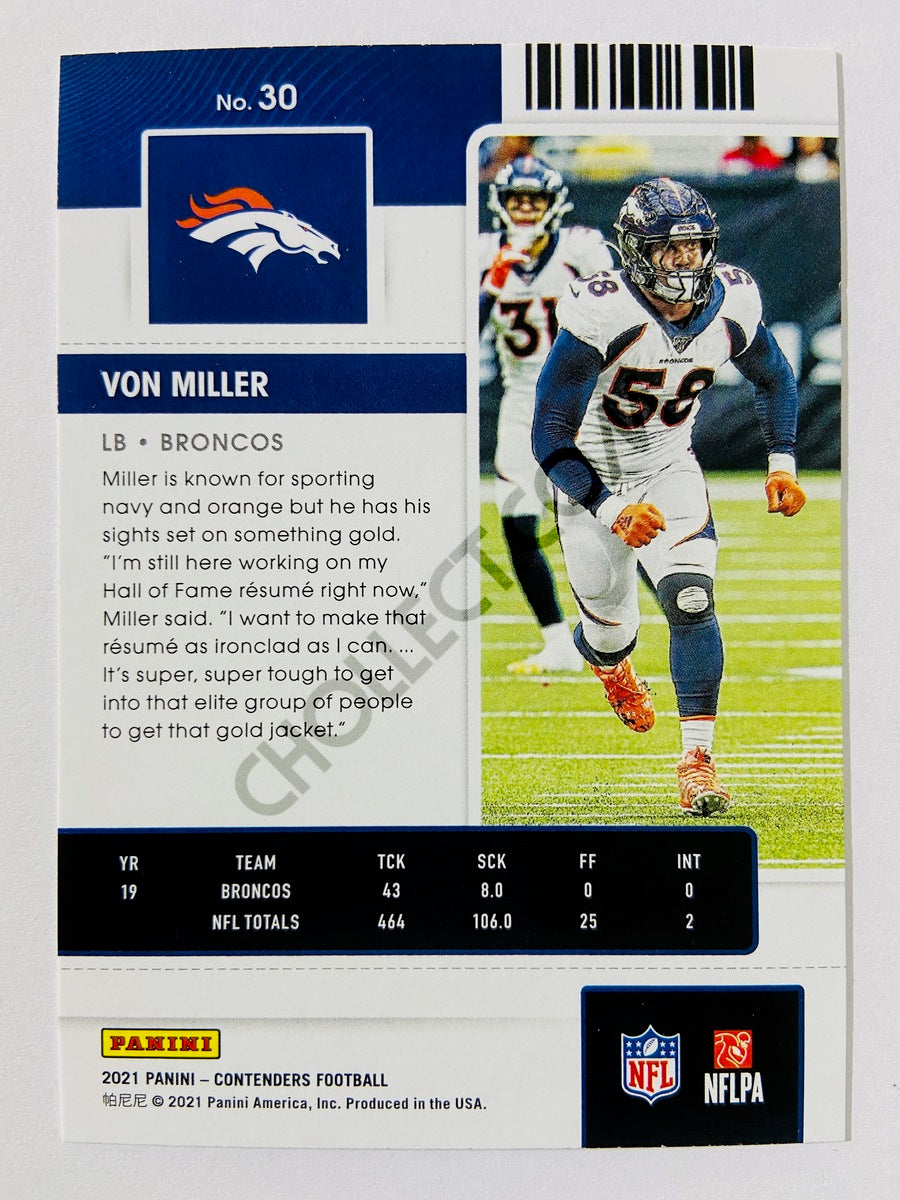 Von Miller – Denver Broncos 2021 Panini Contenders Season Ticket #30