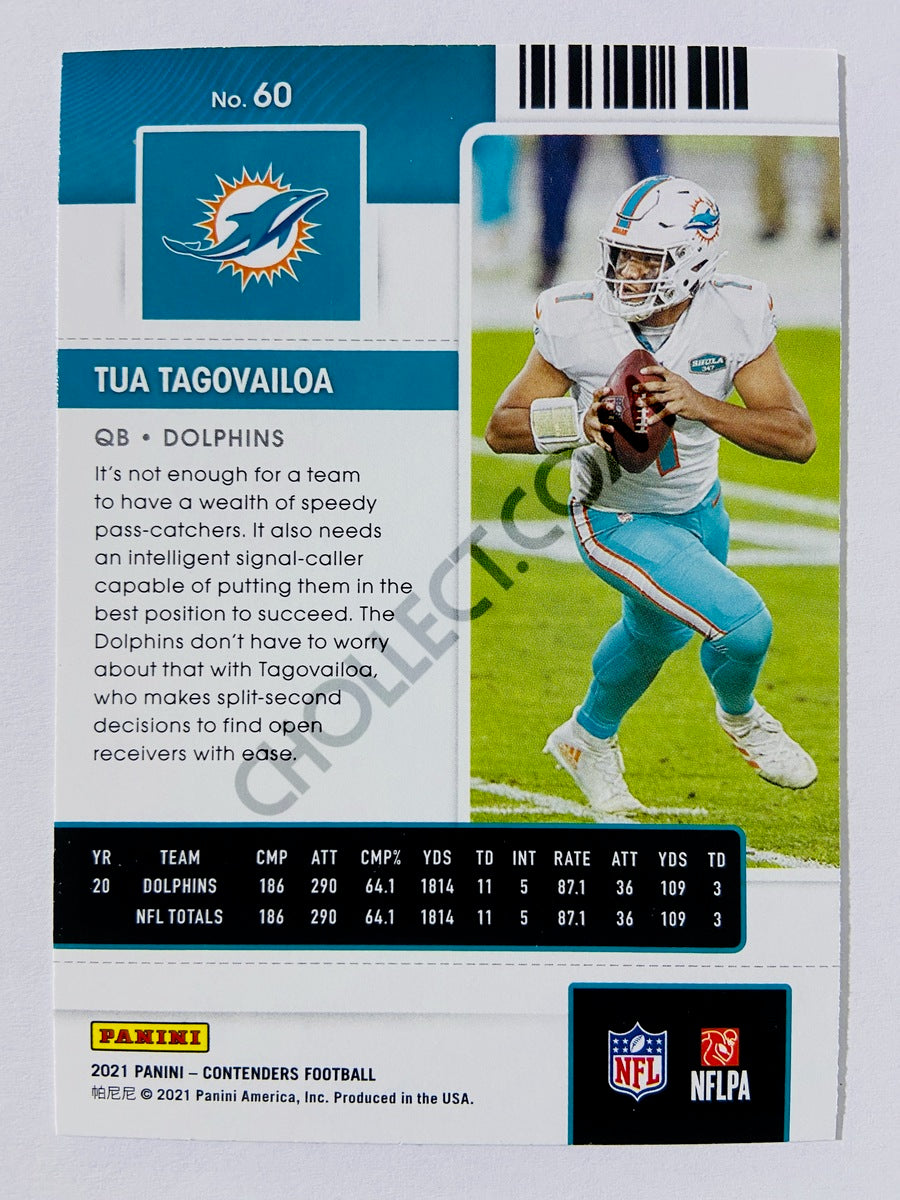 Tua Tagovailoa – Miami Dolphins 2021 Panini Contenders Season Ticket #60