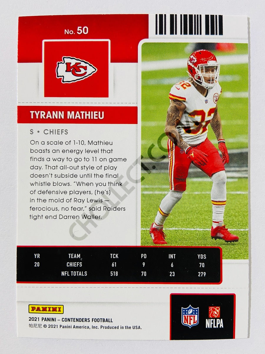 Tyrann Mathieu - Kansas City Chiefs 2021 Panini Contenders Season Ticket #50